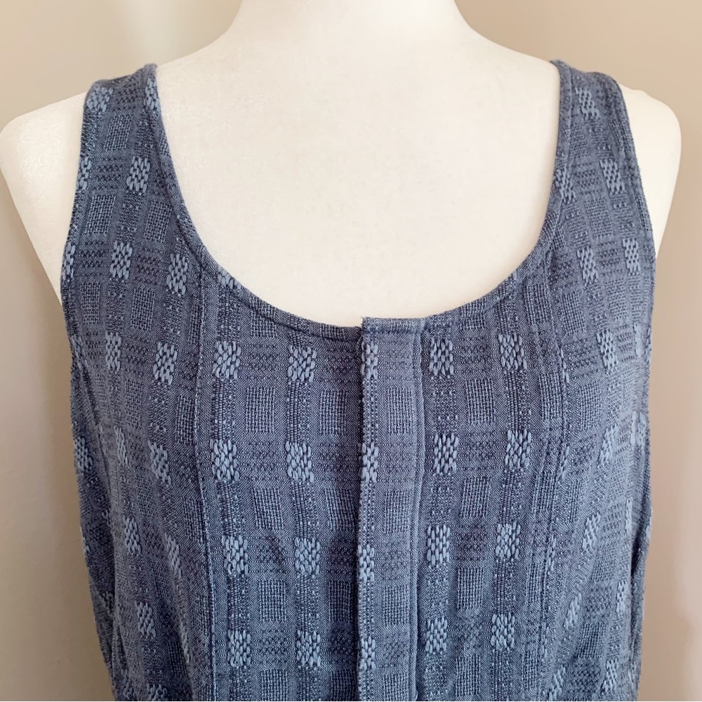 SOLD!  Madewell Blue Button Front Linen Blend Sleeveless Top Pockets Medium - Picture 3 of 10
